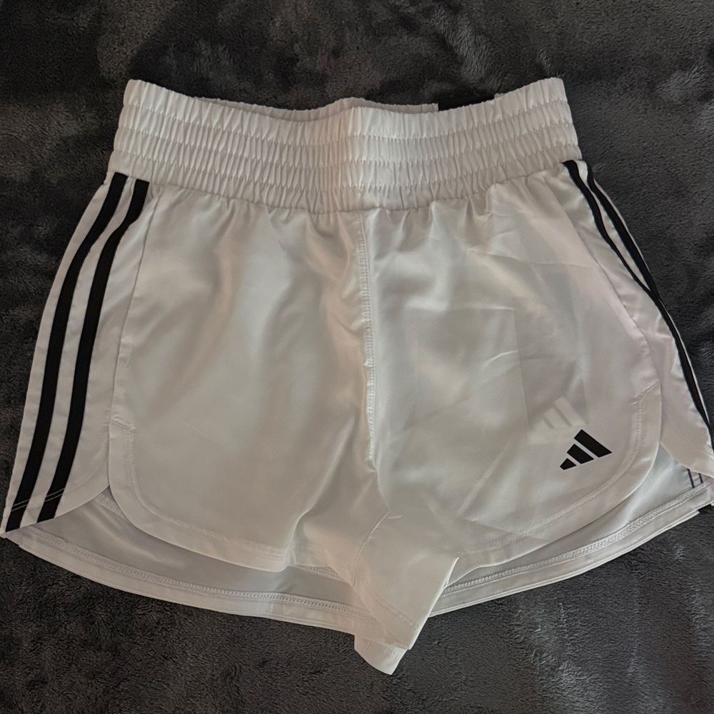 Adidas Women's 3” White and Black Athletic Pacer Shorts